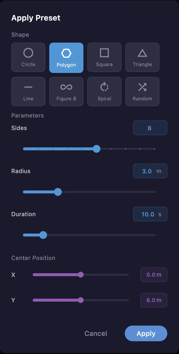 The preset picker