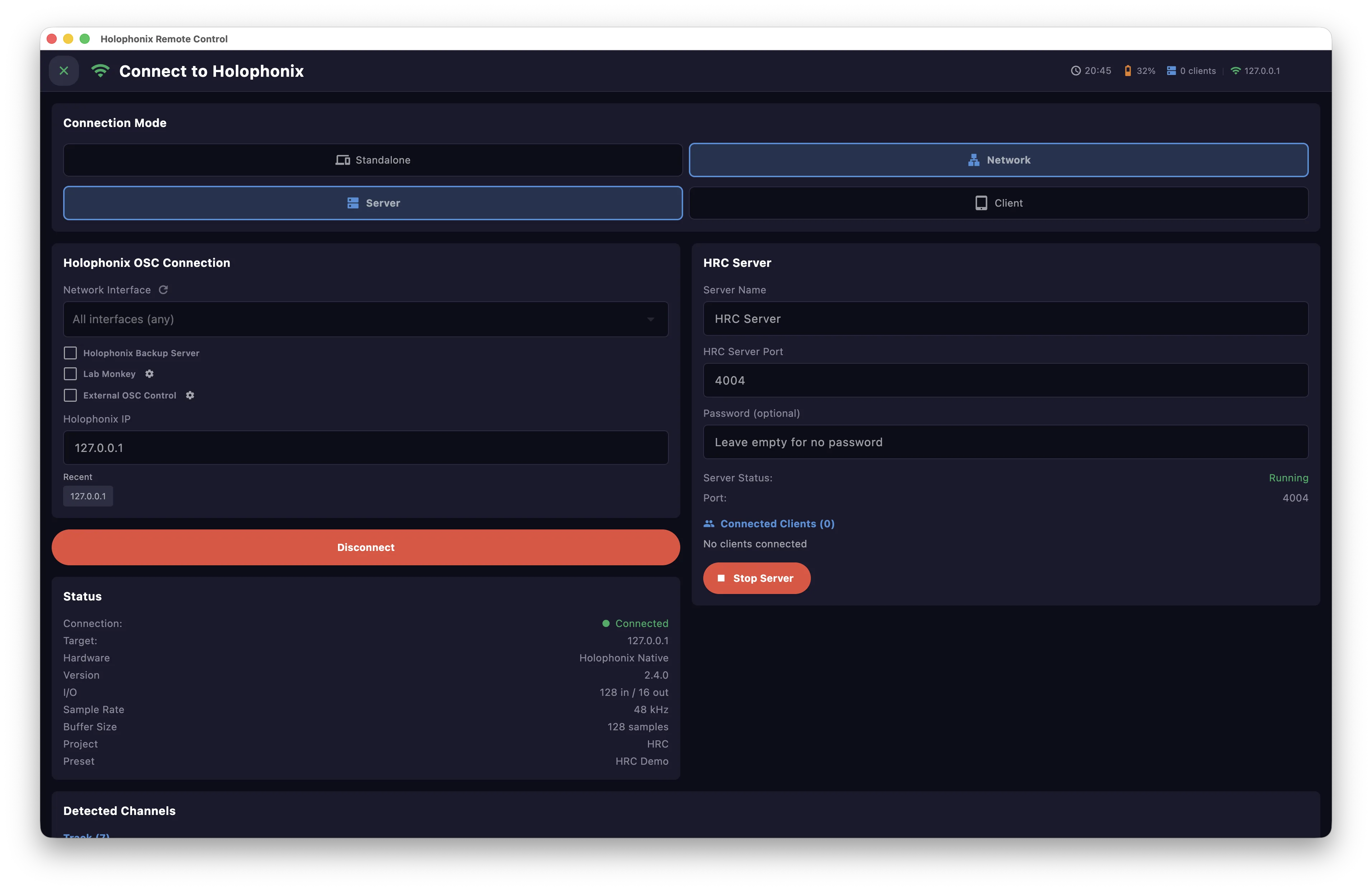 Server mode