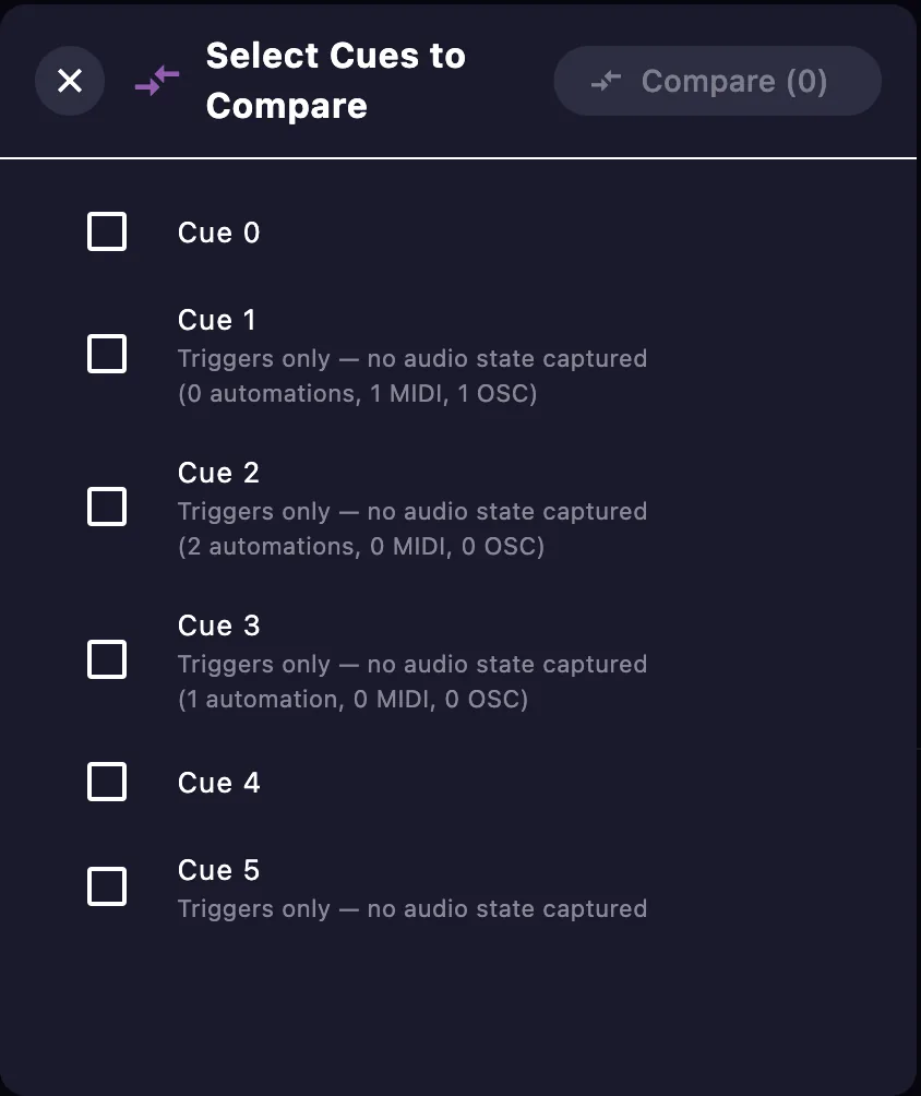 Compare cues