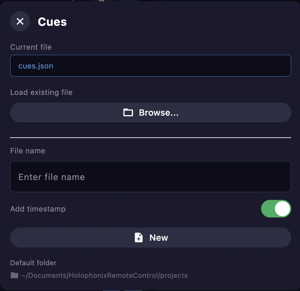 Managing the cues file