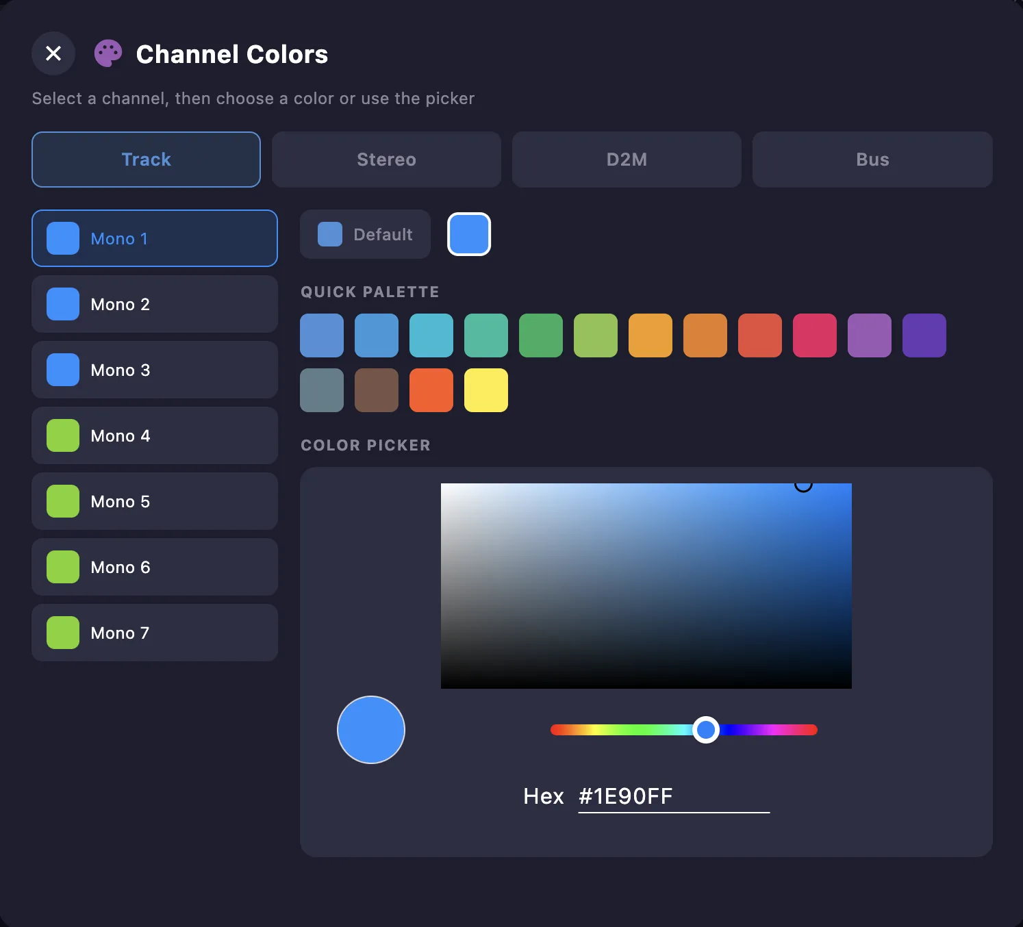 Channel colors