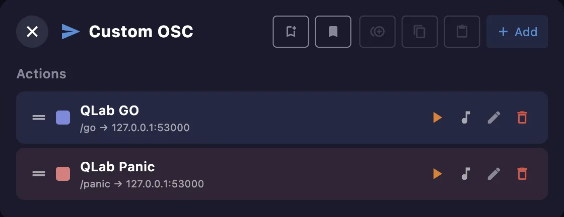 Custom OSC actions