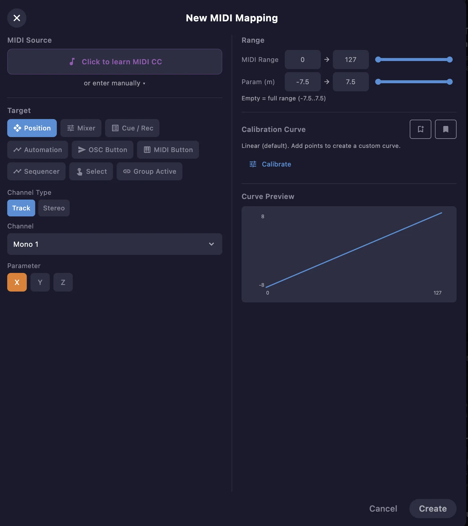 Creating a MIDI mapping