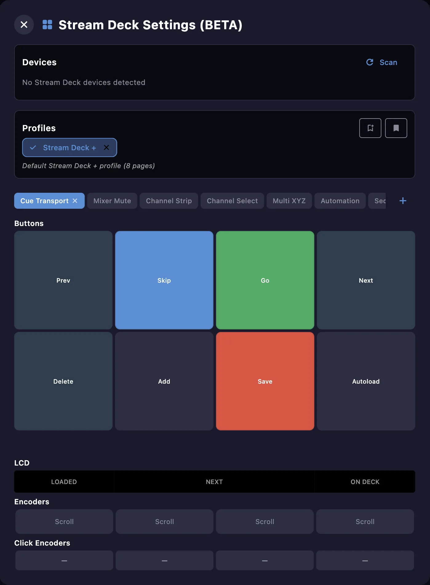 Stream Deck settings