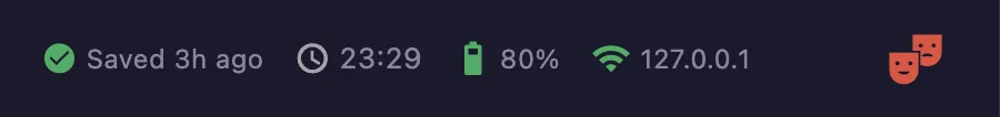 The show icon in the status bar